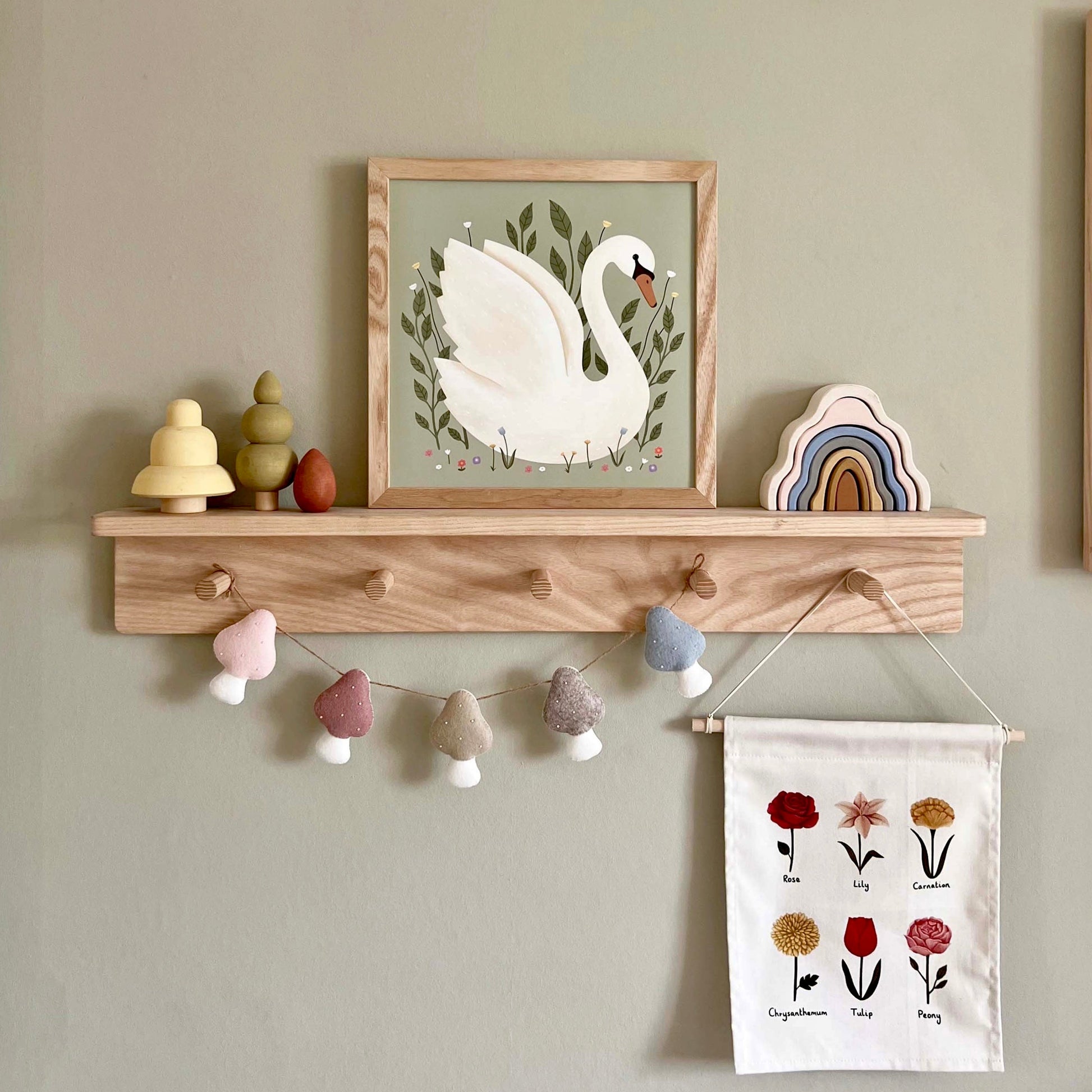 Kid of the Village Swan Art Print - Sage