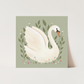 Kid of the Village Swan Art Print - Sage