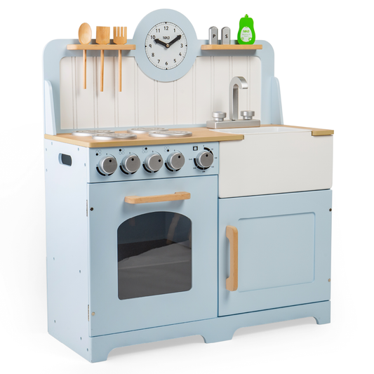 Tidlo Wooden Country Play Kitchen - Blue