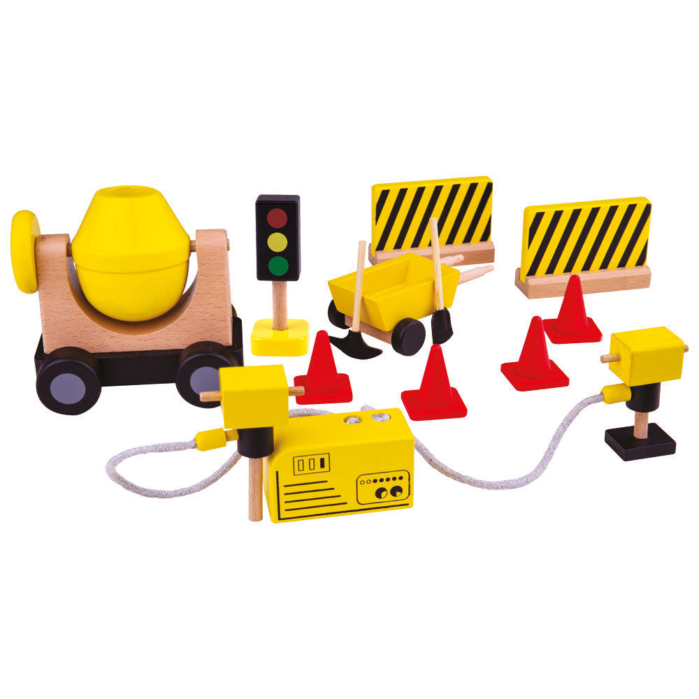 Tidlo Wooden Construction Equipment Playset
