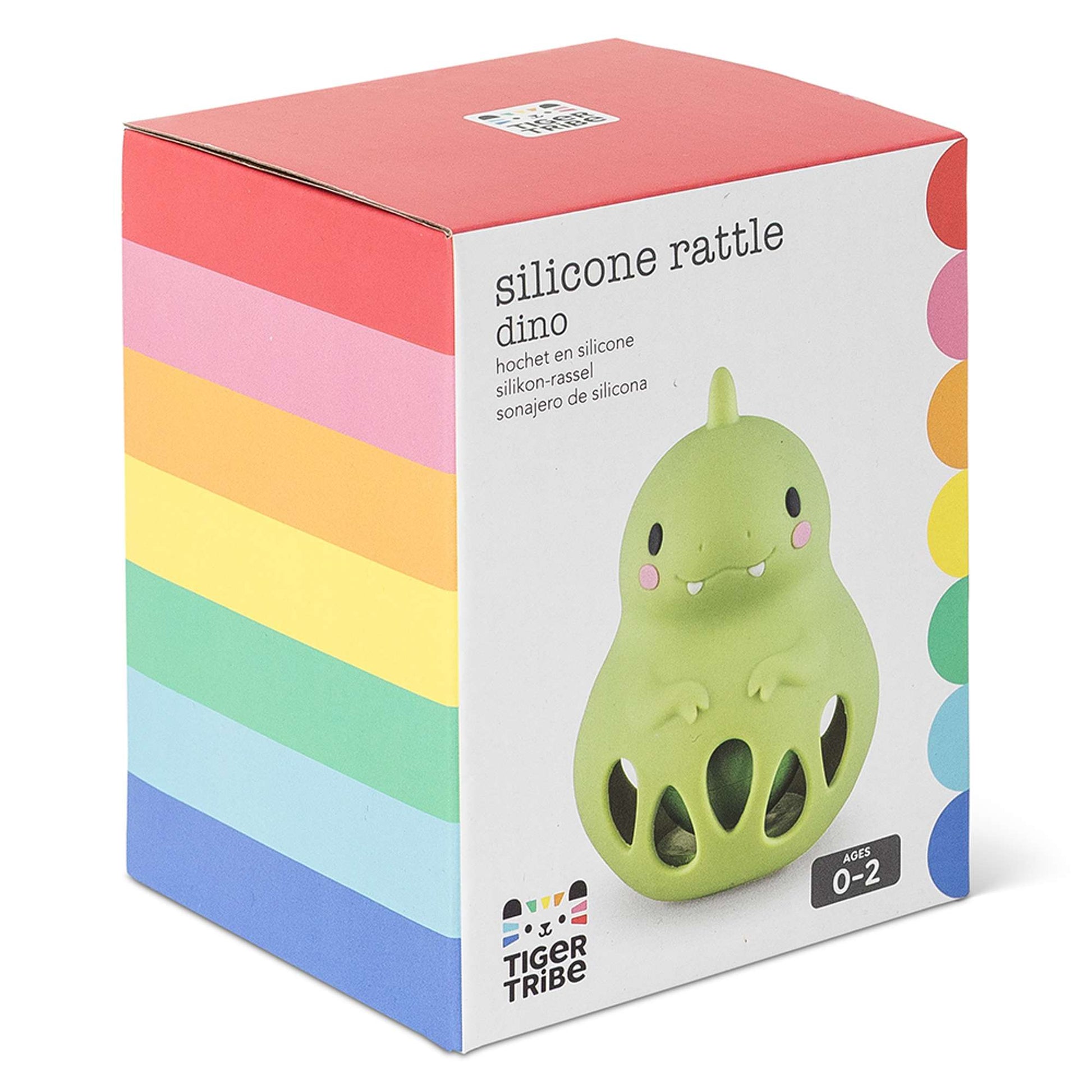 Tiger Tribe Silicone Baby Teething Rattle - Dino