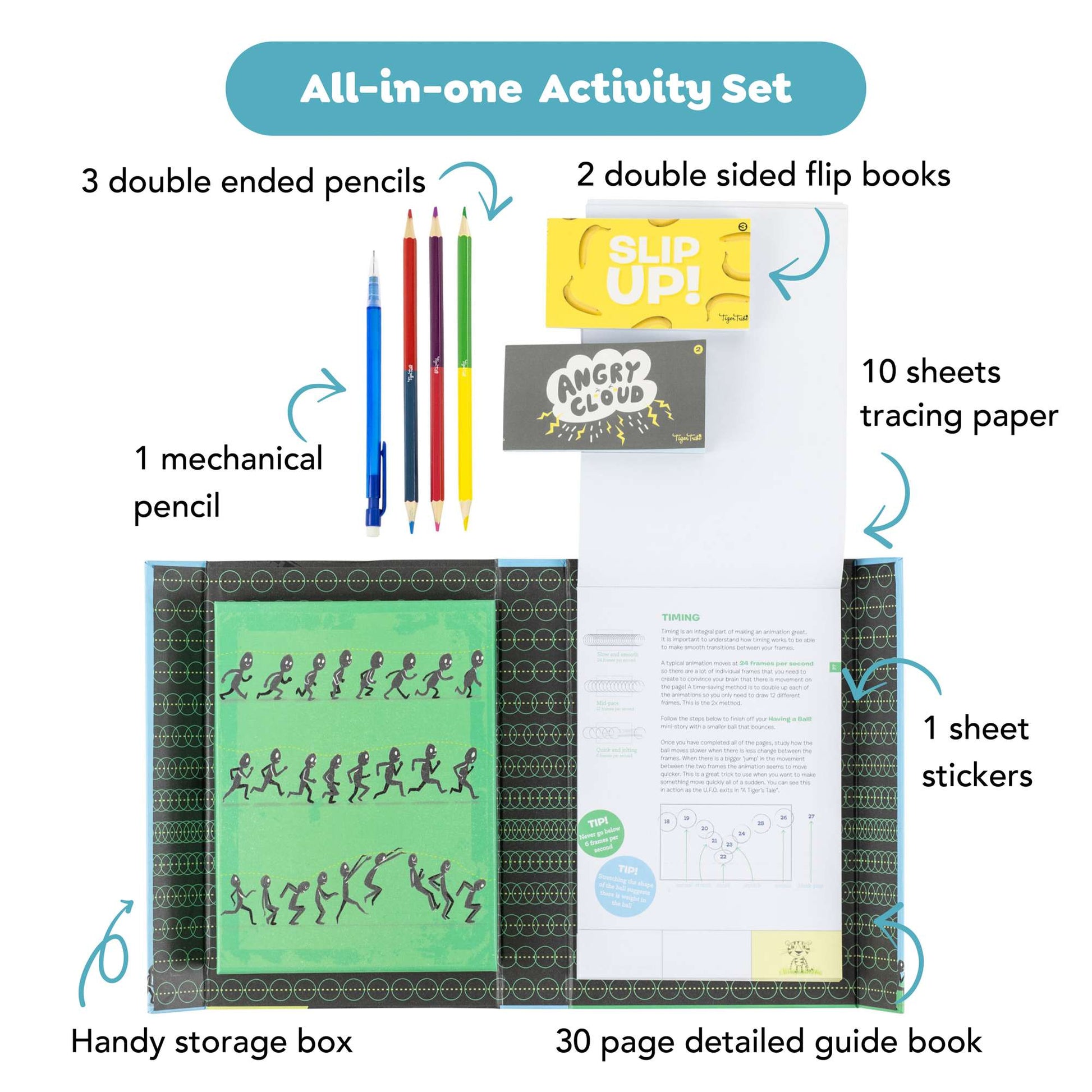 Tiger Tribe Flip Book Kit - Animation Action