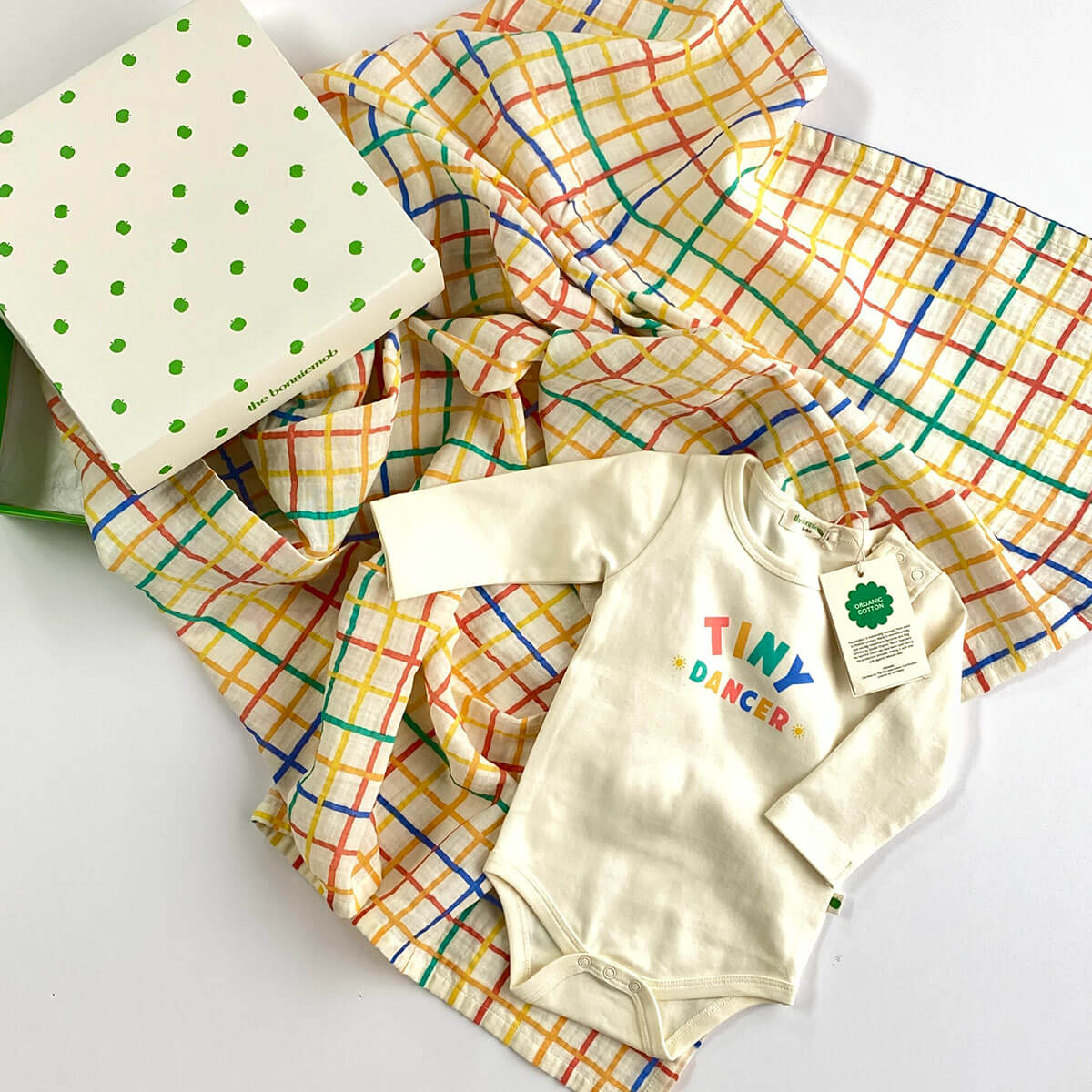 The Bonniemob Dancer & Ditto Baby Bodysuit & Muslin Swaddle Gift Box