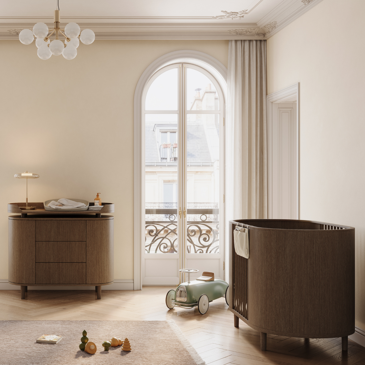 Kas Kopenhagen Kai Baby Cot - Smoked Oak