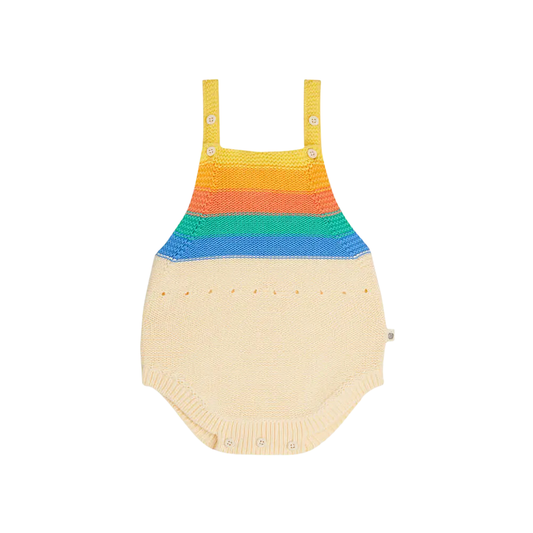 The Bonniemob Bubble Rainbow Stripe Knit Romper