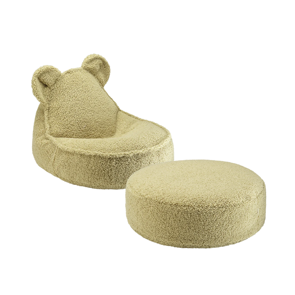 Wigiwama Bear Beanbag & Ottoman Set - Matcha