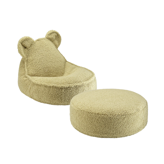 Wigiwama Bear Beanbag & Ottoman Set - Matcha
