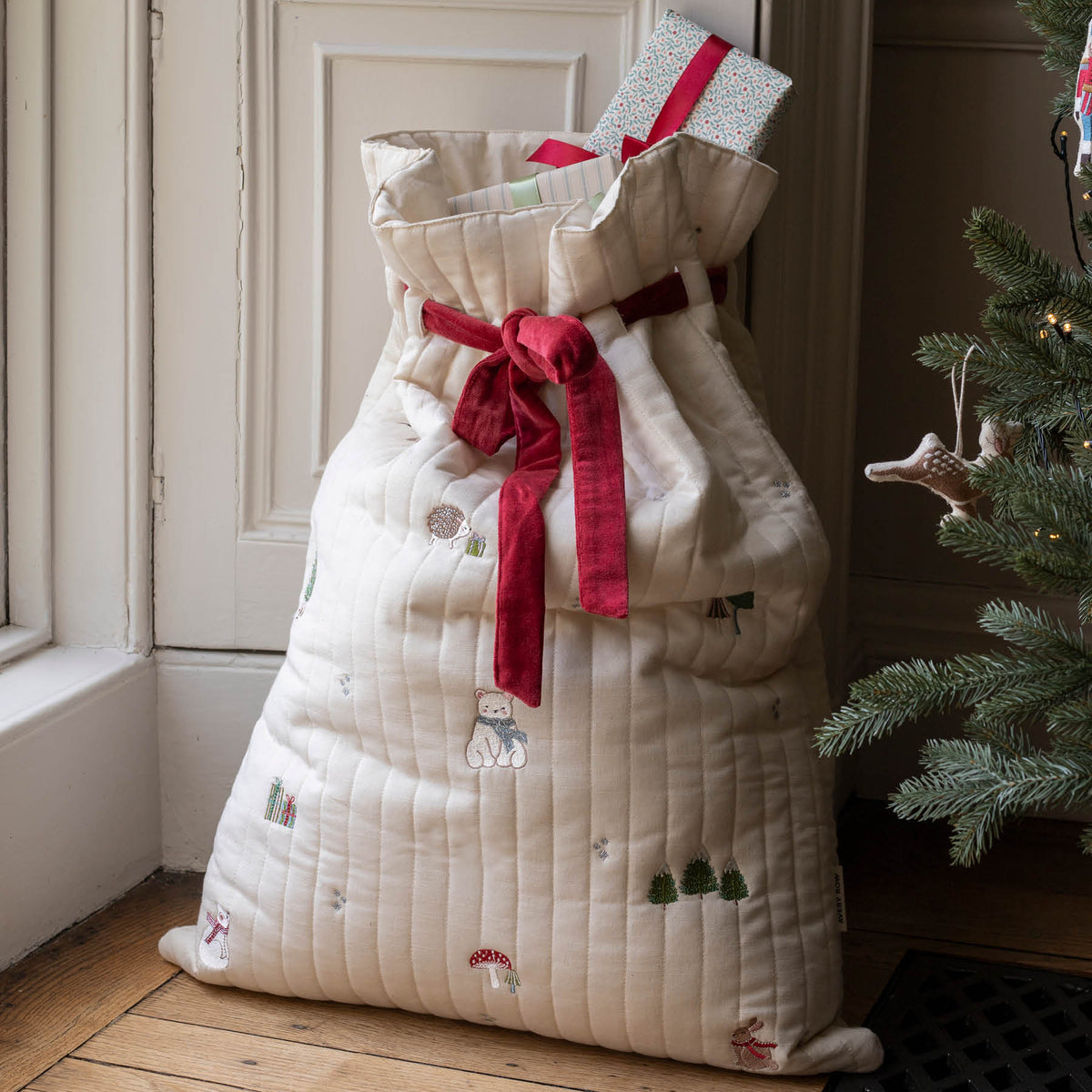 Avery Row Christmas Present Sack - Polar Bear