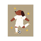 Kid of the Village Footie Pup Art Print - White