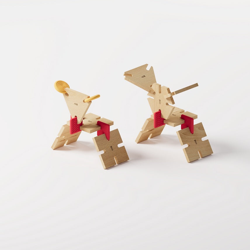 Bavvic Wooden Mini Builder Set - 19 Pcs