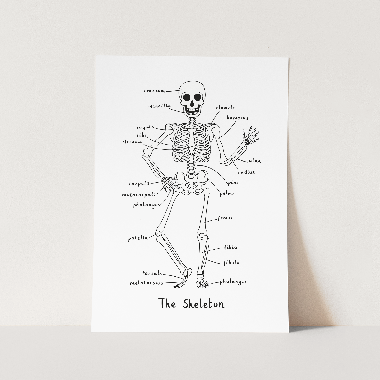 Kid of the Village Skeleton Art Print - White