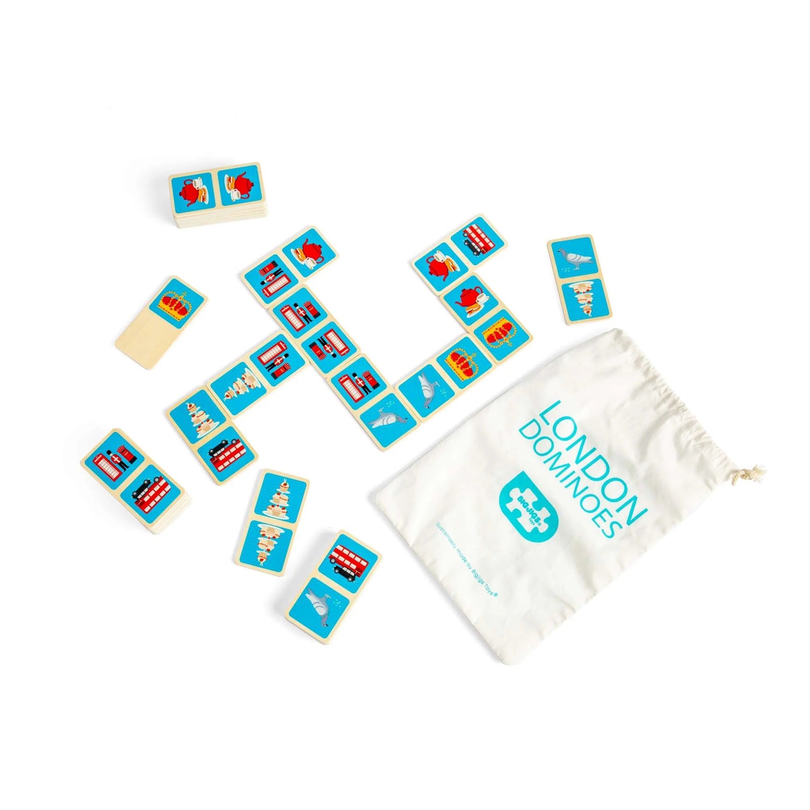 Bigjigs Wooden London Dominoes Set