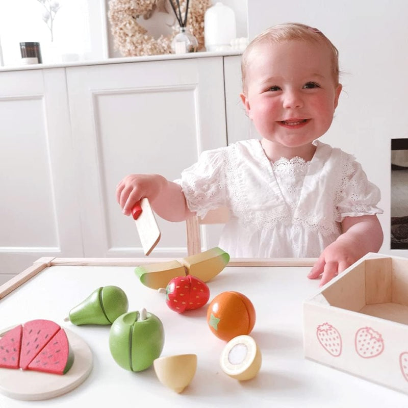 Bigjigs Wooden Toy Cutting Fruit Crate