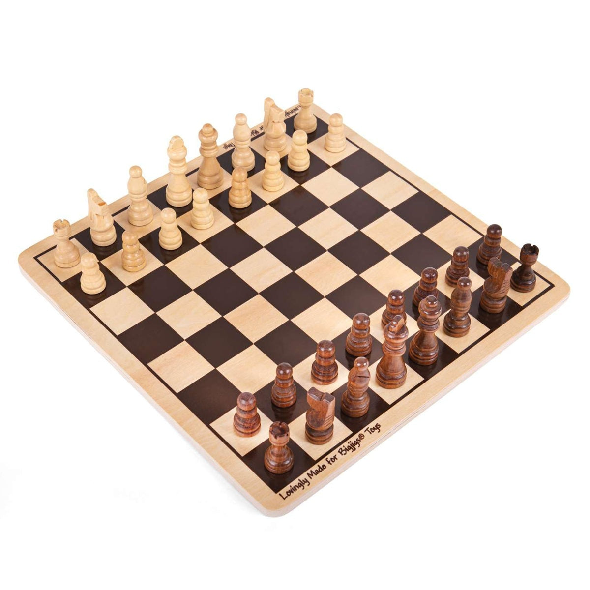Bigjigs Wooden Draughts and Chess Set