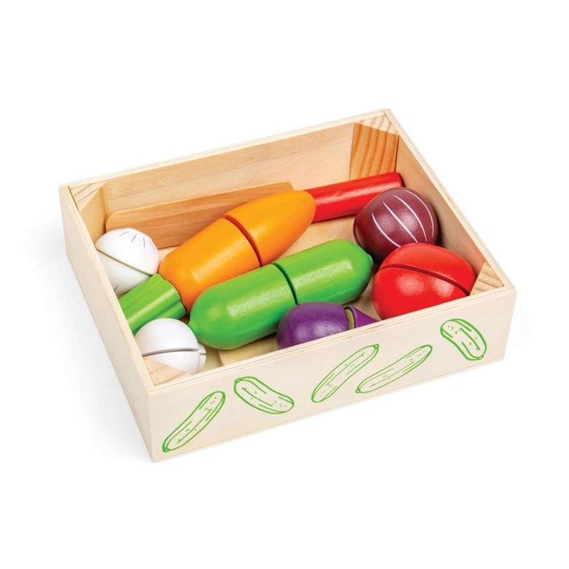 Bigjigs Wooden Toy Cutting Veg Crate