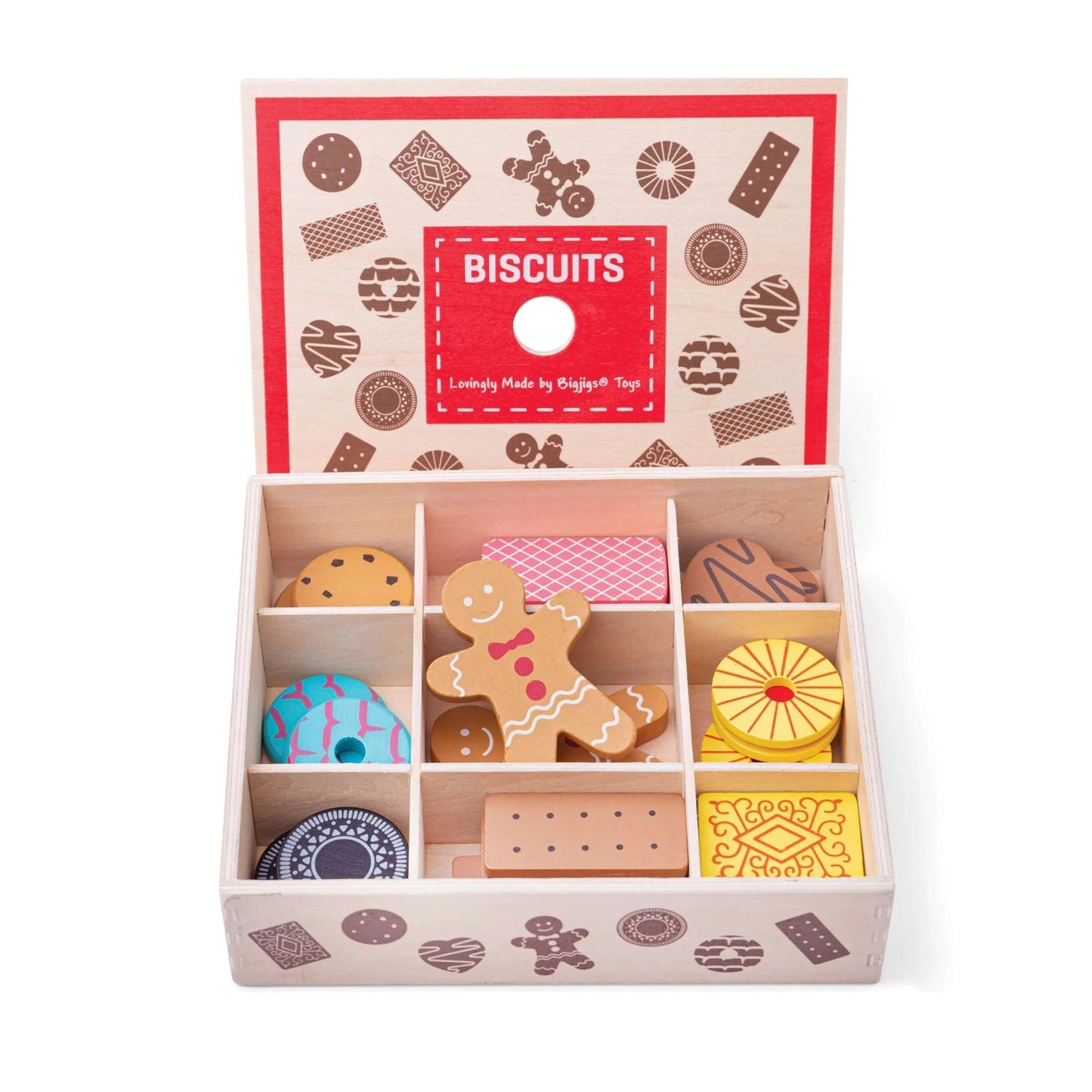 Bigjigs Wooden Toy Biscuit Box