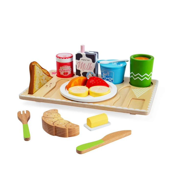 Bigjigs Wooden Toy Breakfast in Bed Tray