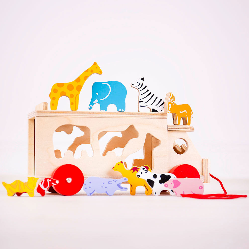 Bigijgs Wooden Animal Shape Sorter Lorry