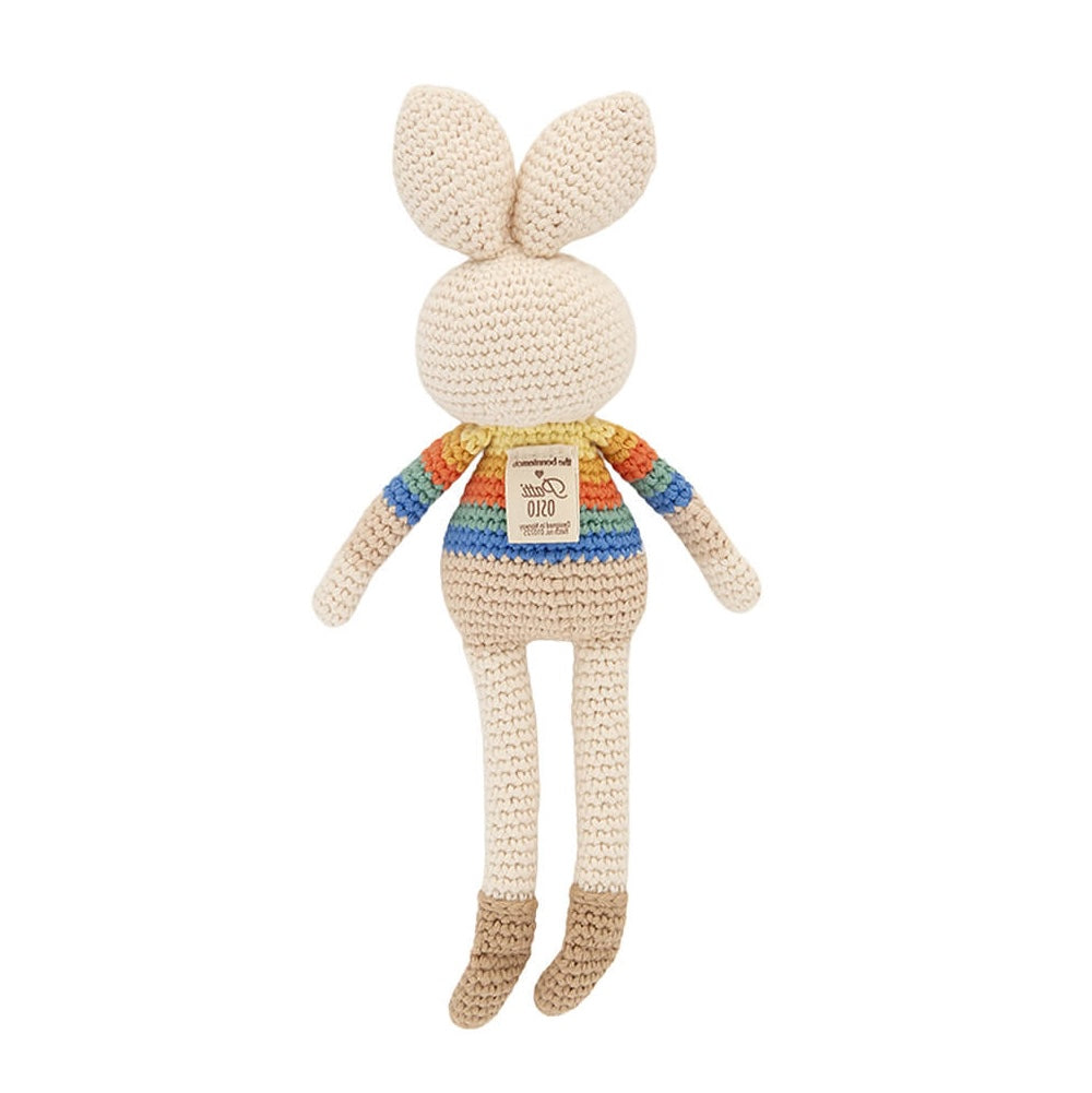 The Bonniemob Bonnie Crochet Bunny - Rainbow stripe