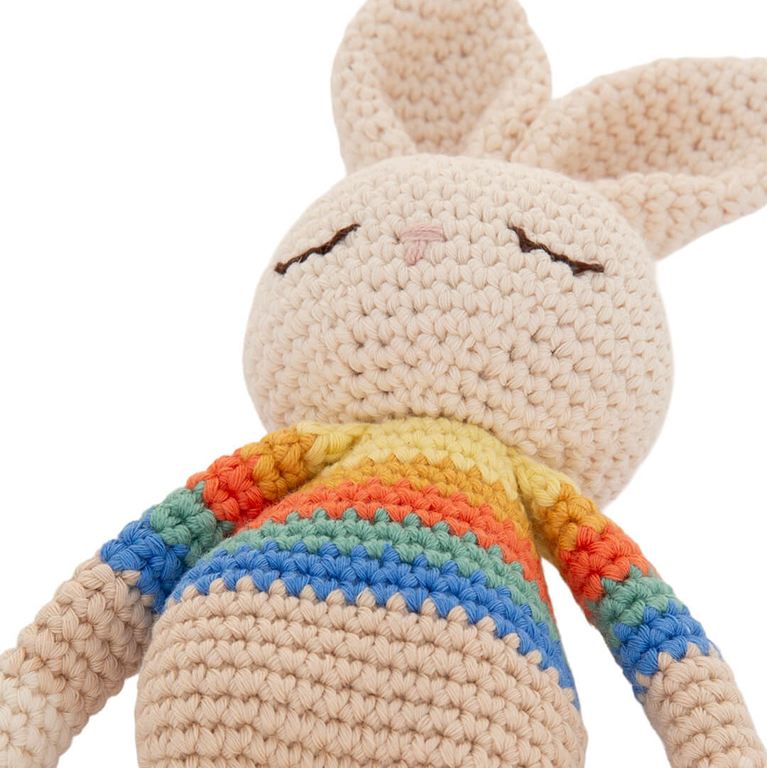 The Bonniemob Bonnie Crochet Bunny - Rainbow stripe