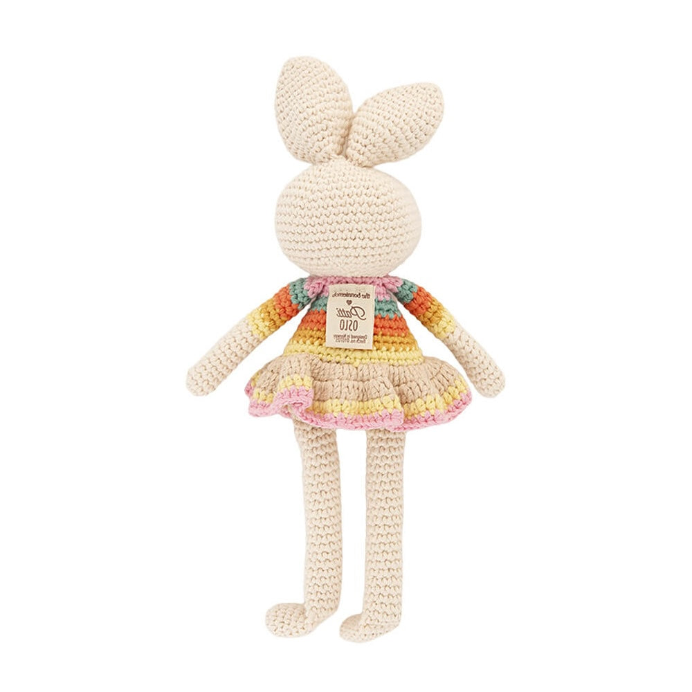 The Bonniemob Bonnie Ballerina Crochet Bunny - Pink rainbow