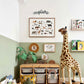Kid of the Village Safari Animal Art Print - White