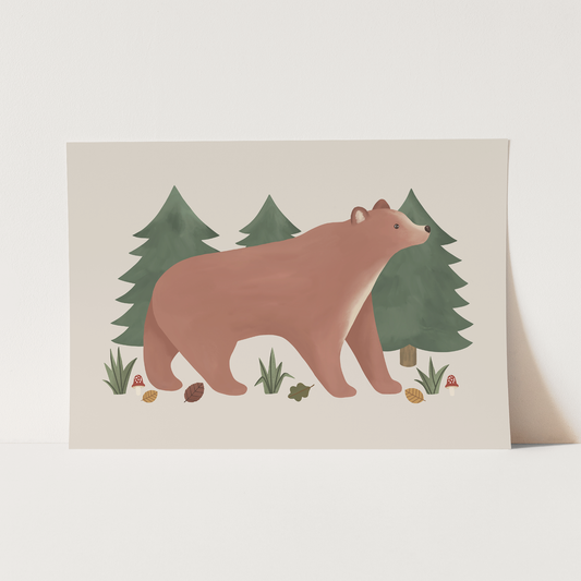 Kid of the Village Bear Art Print - Stone