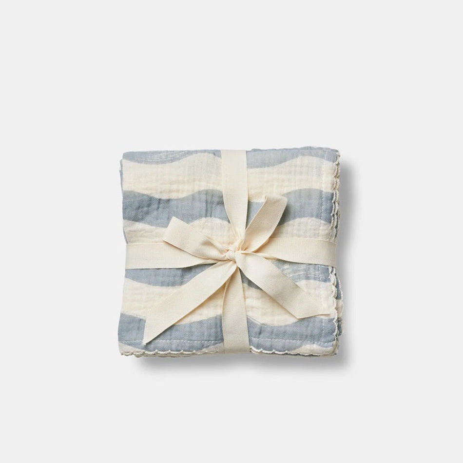 Dear April Mio 3-Pack Organic Muslin Cloths - Waves