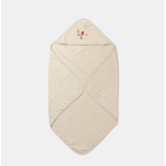 Dear April Petal Hooded Baby Towel - Embroidered Terry - Harmony