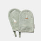 Dear April 2-Pack Paw Bath Gloves - Embroidered Terry - Sailboats