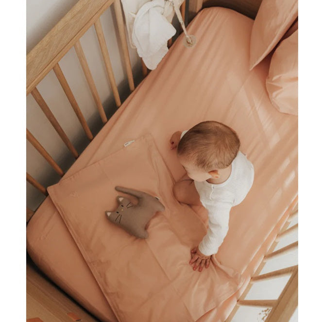 Dear April Ada Organic Fitted Baby Sheet - 68 x 122cm - Apple Blossom