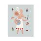 Kid of the Village Little Baker Mouse in Blue Art Print