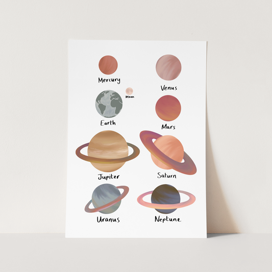Kid of the Village Planets Art Print - White
