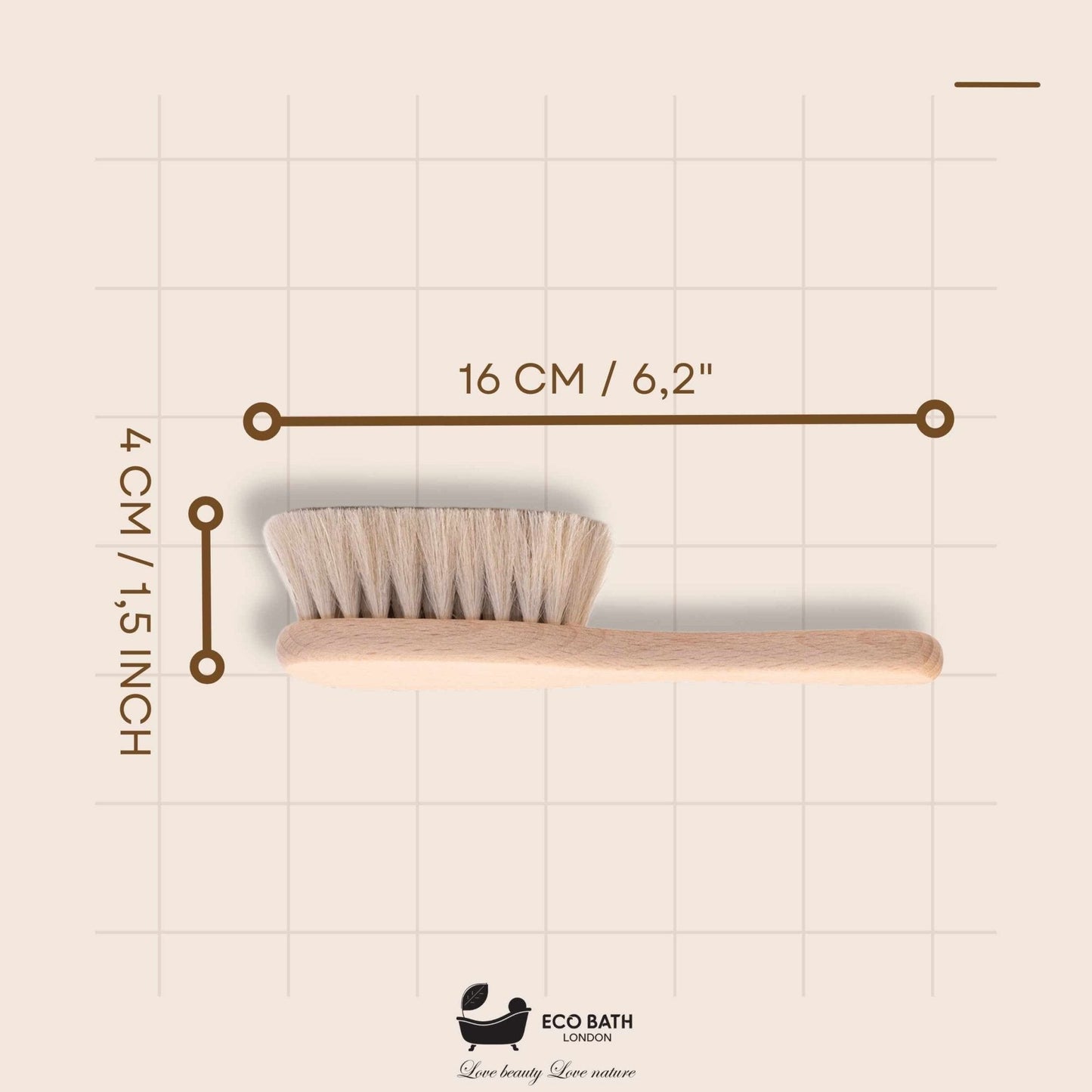 Eco Bath London Ultra Soft Baby Brush with Goat Hair