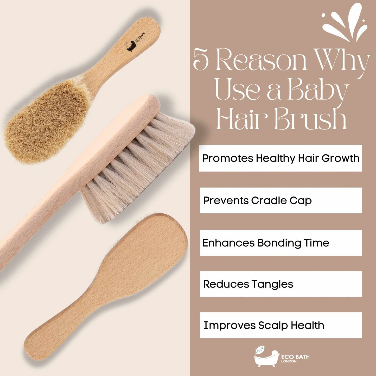 Eco Bath London Ultra Soft Baby Brush with Goat Hair