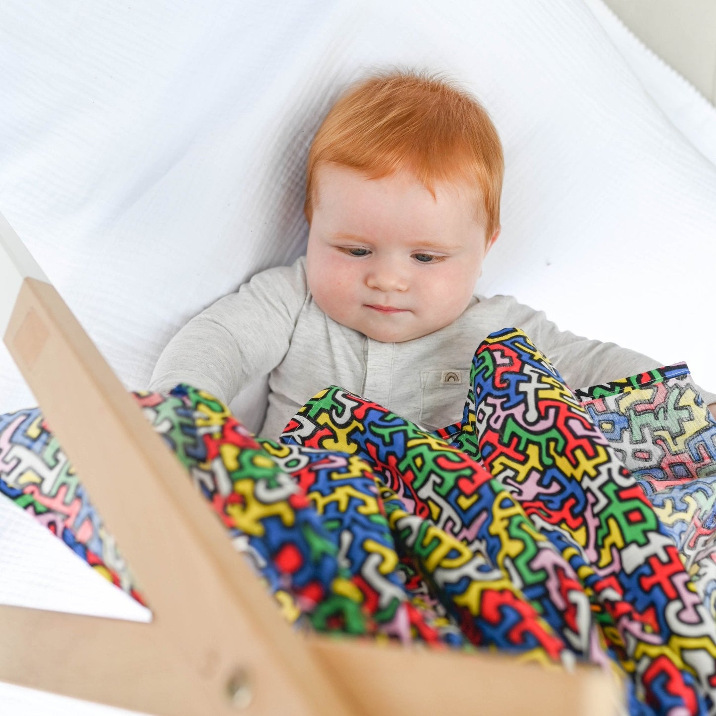 Etta Loves x Keith Haring Organic Sensory XL Muslin Cloth - Brazil