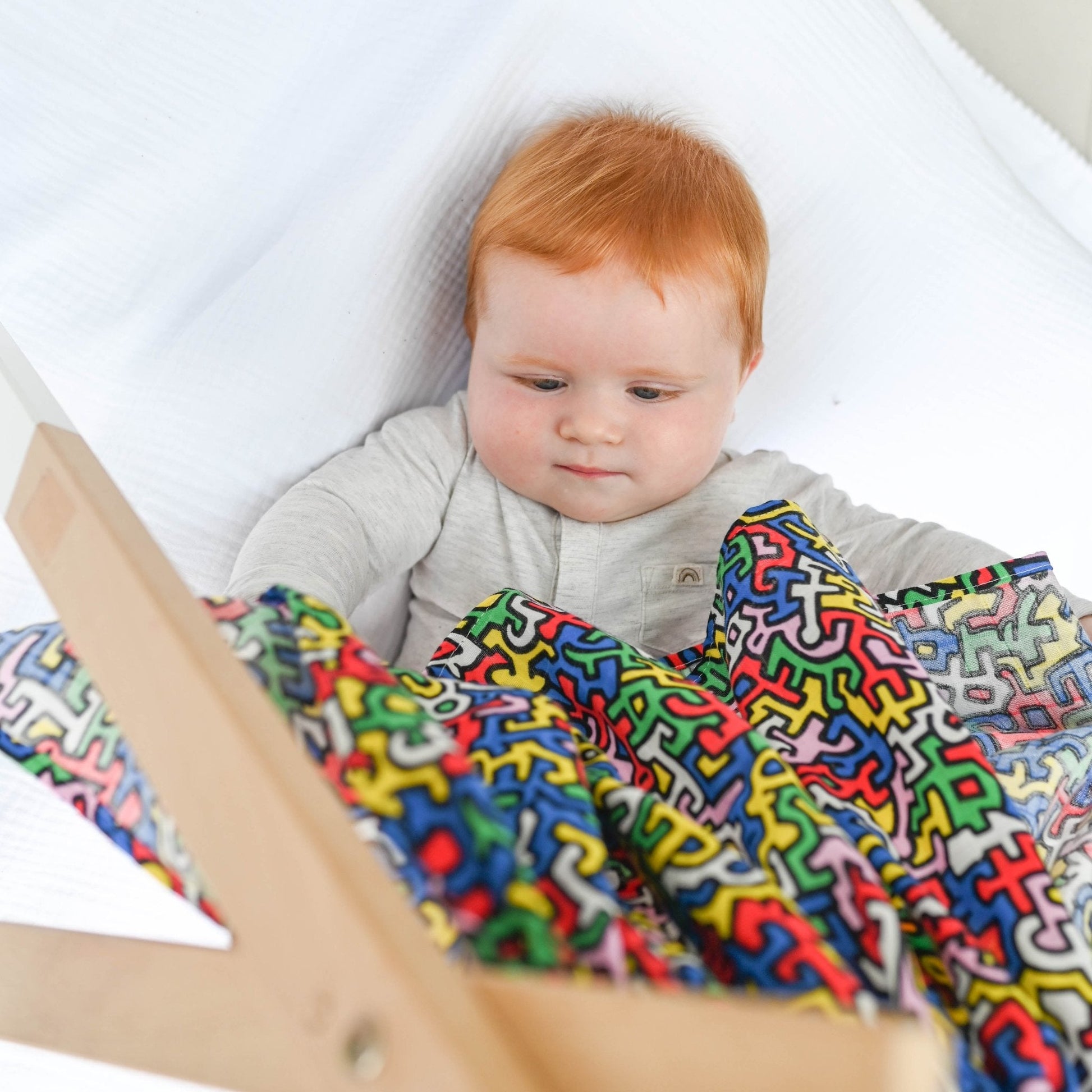 Etta Loves x Keith Haring Organic Sensory XL Muslin Cloth - Brazil