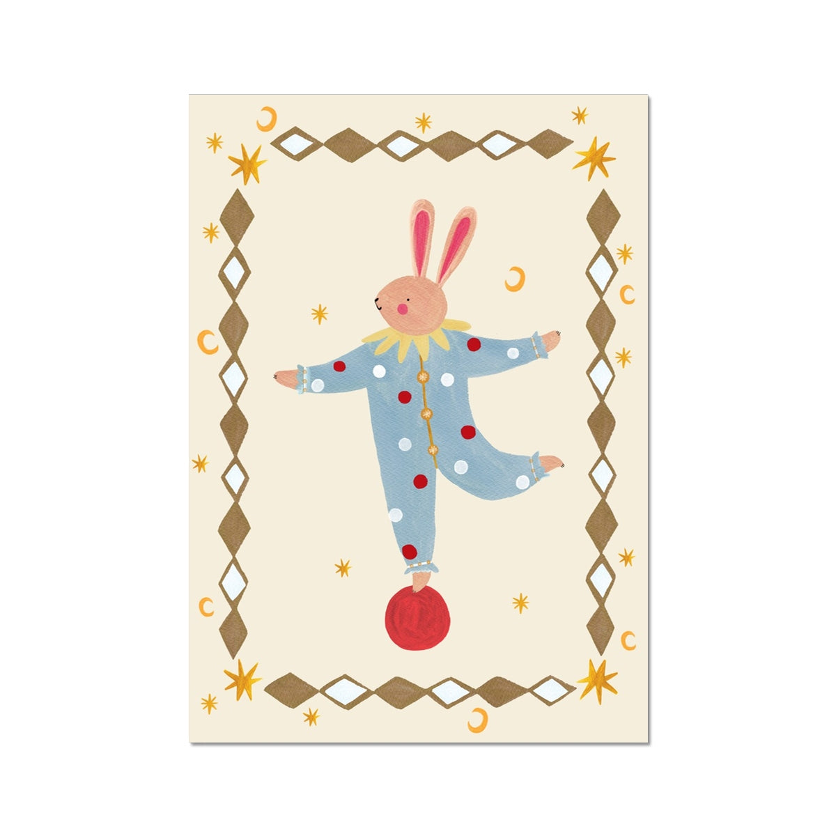 Kid of the Village Balancing Bunny Art Print