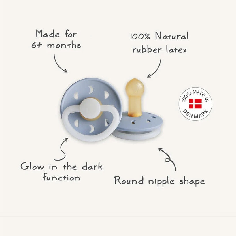 FRIGG 6-Pack Pacifiers - Round Latex - Earthy Wonder - Size 2