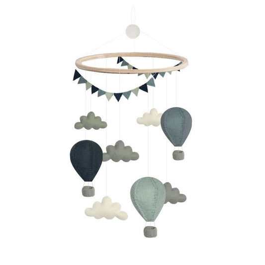 Gamcha Felt Baby Mobile - Air Balloons - Blue Mix