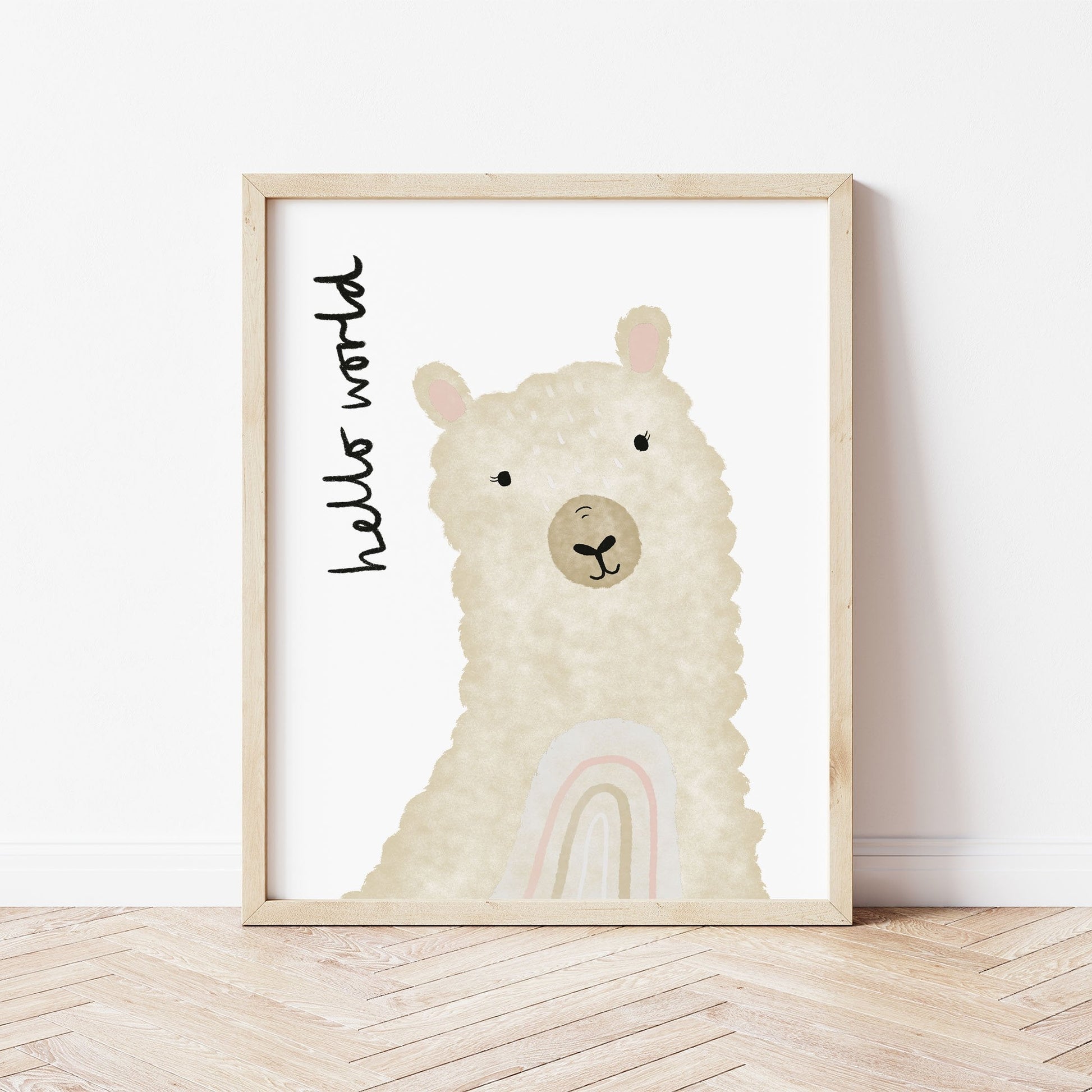 The Little Jones Happy Llama print - Hello World
