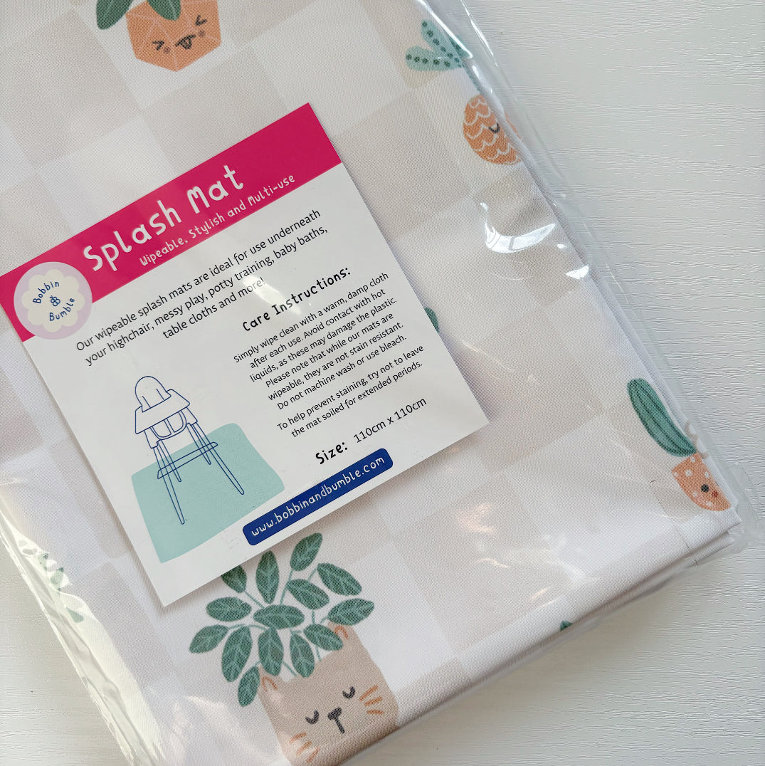 Bobbin & Bumble Highchair Splash Mat - Pot Plants