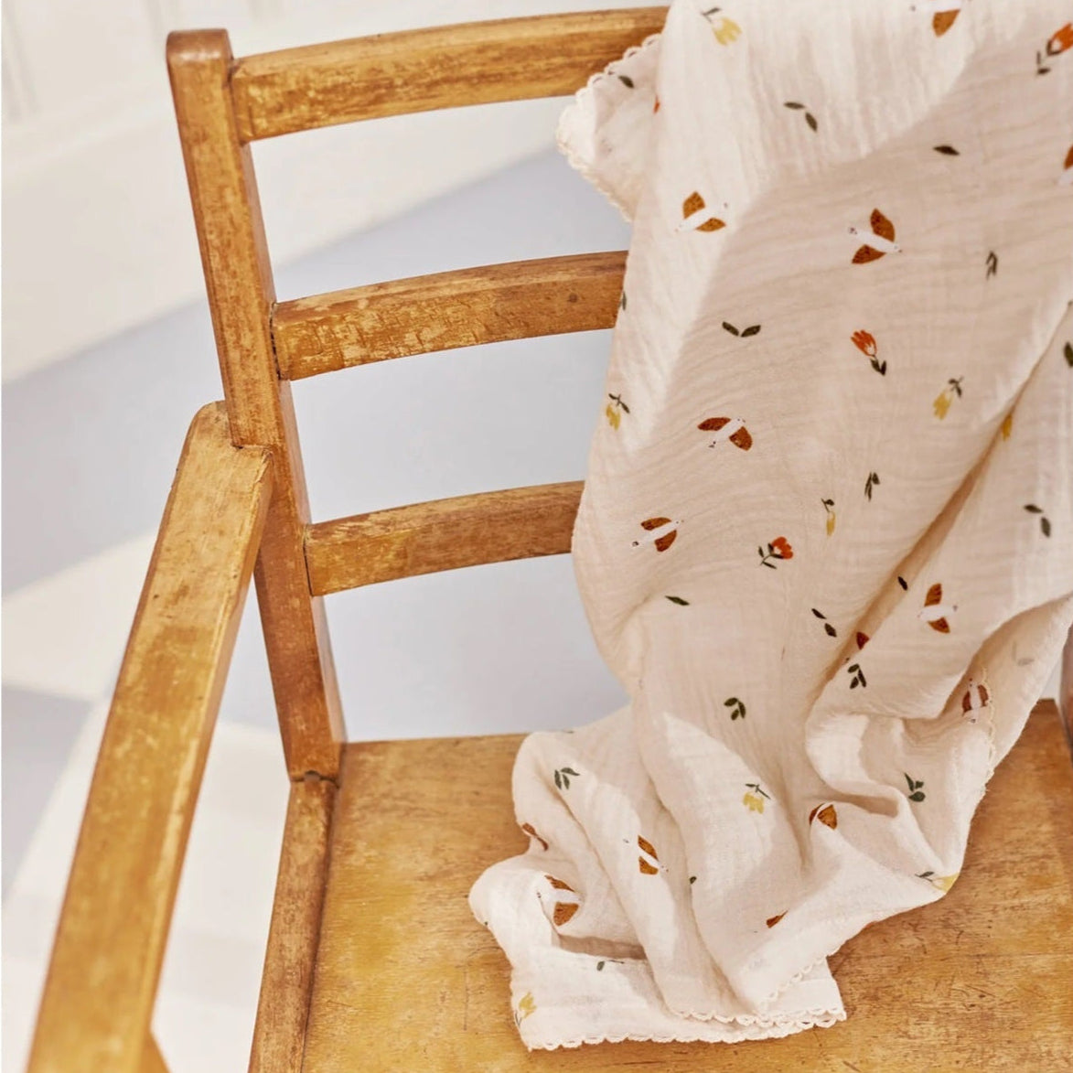 Dear April 3-Pack Organic Muslin Cloths - Songbirds