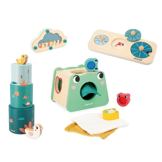 Janod Wooden Sensory Toy Box Set - Age 12 Months
