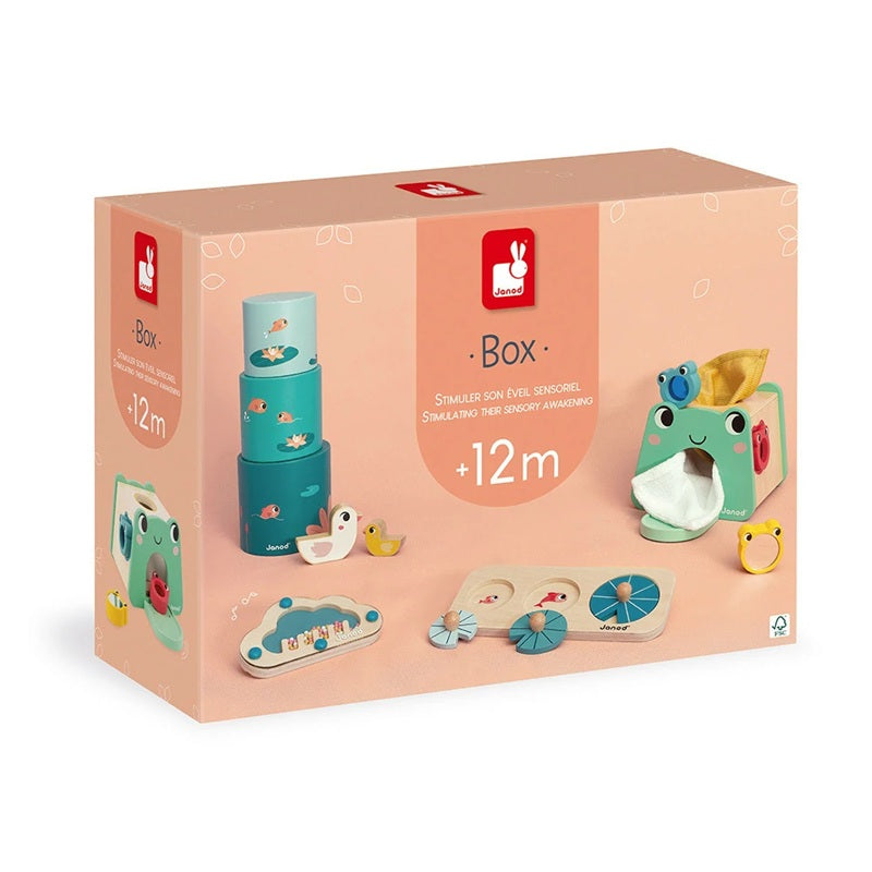 Janod Wooden Sensory Toy Box Set - Age 12 Months