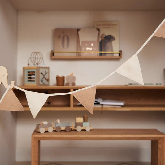 Jollein Cotton Flag Bunting - Biscuit/Ivory