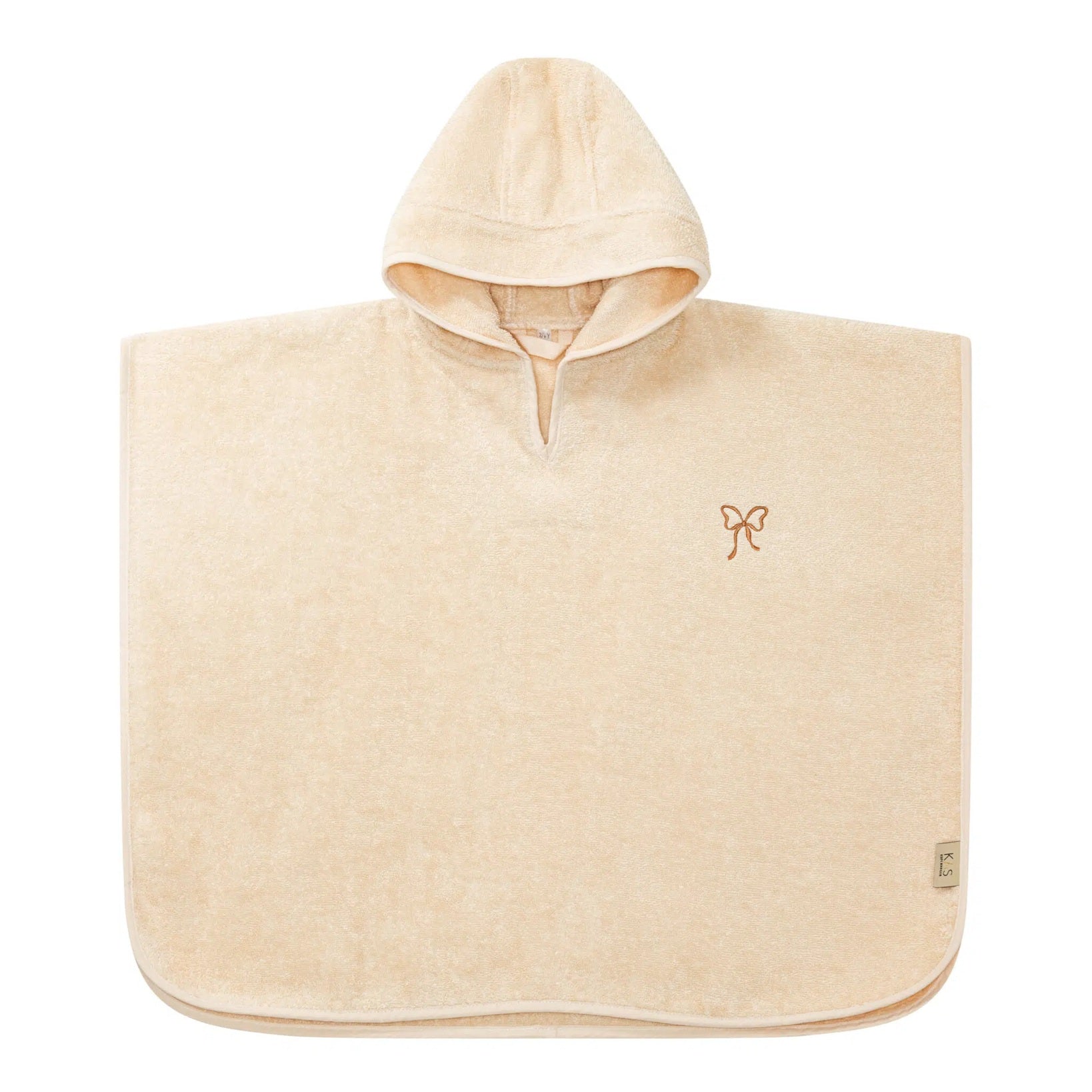 Kas Kopenhagen Hooded Poncho - Embroidered Bow (2 Sizes Available)