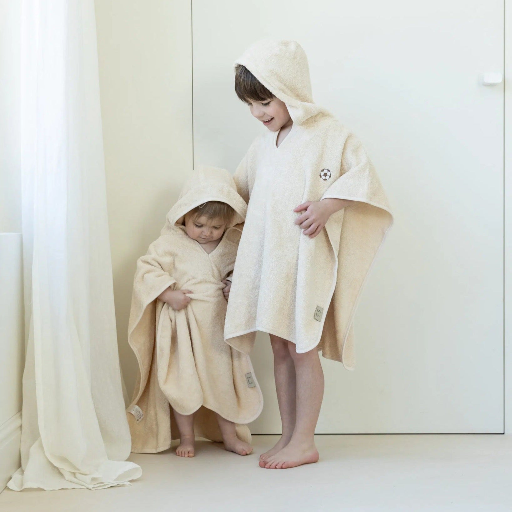 Kas Kopenhagen Hooded Poncho - Embroidered Football 