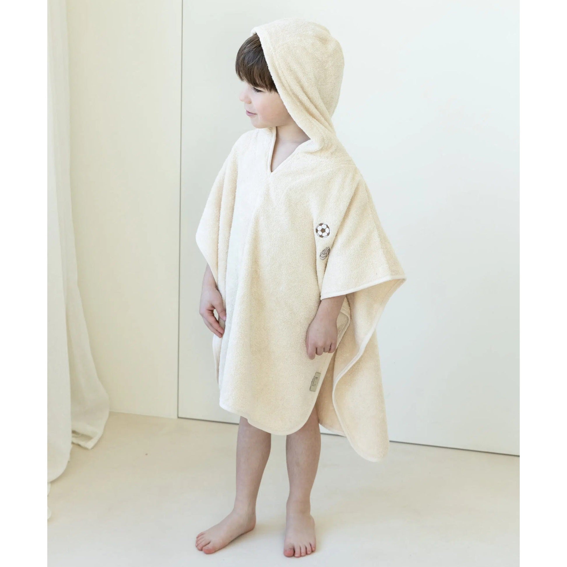 Kas Kopenhagen Hooded Poncho - Embroidered Football 