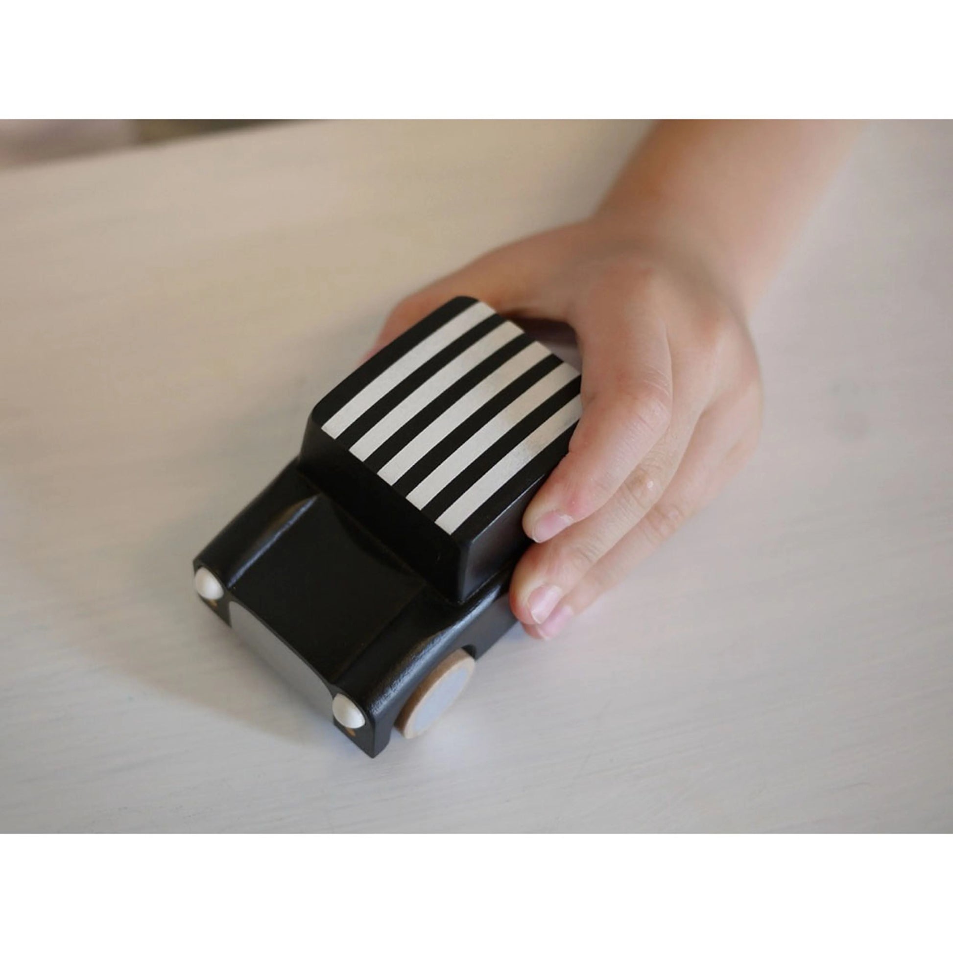 Kiko & GG Kuruma Classic Wooden Wind Up Car - Black/Stripes